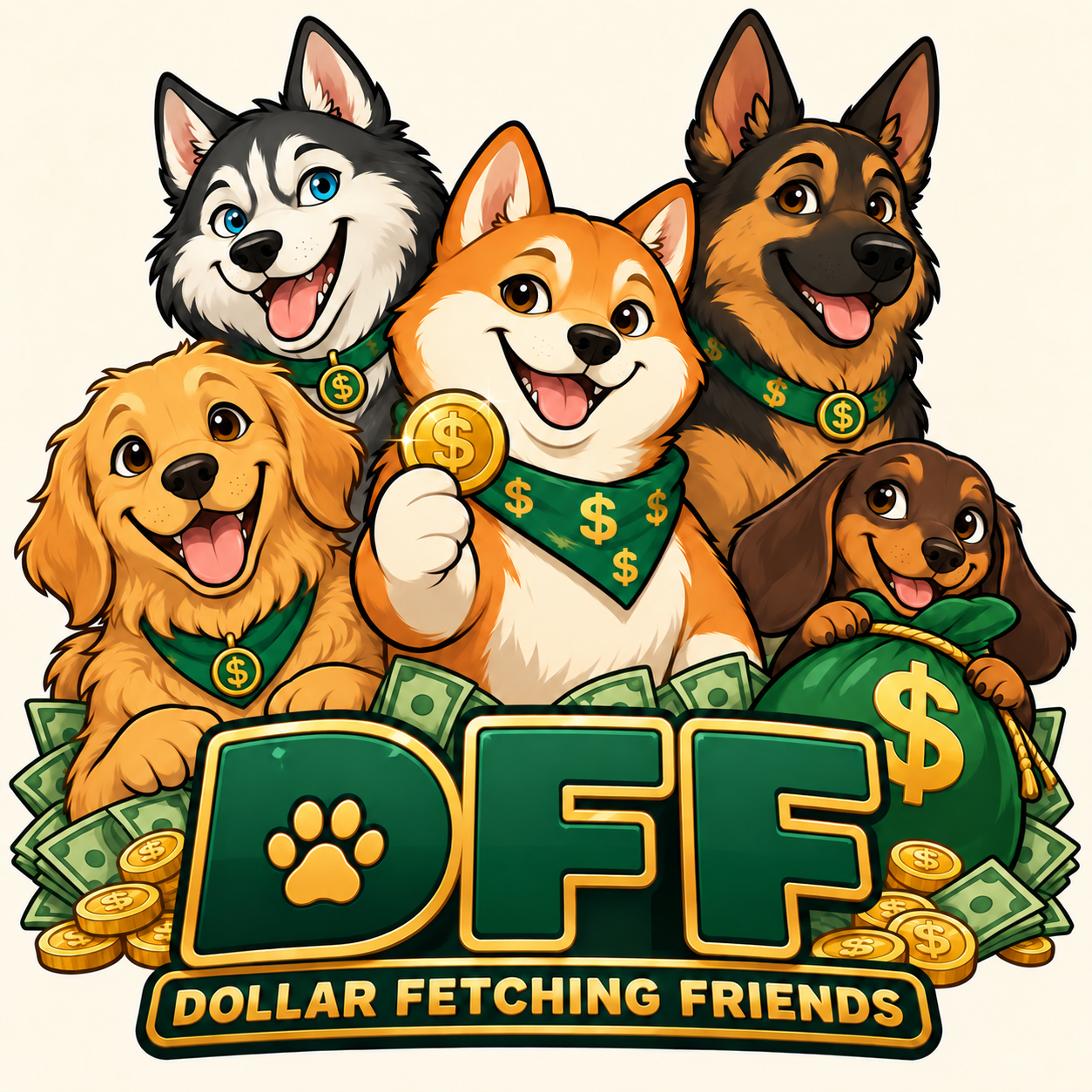 Official Dollar Fetching Friends logo